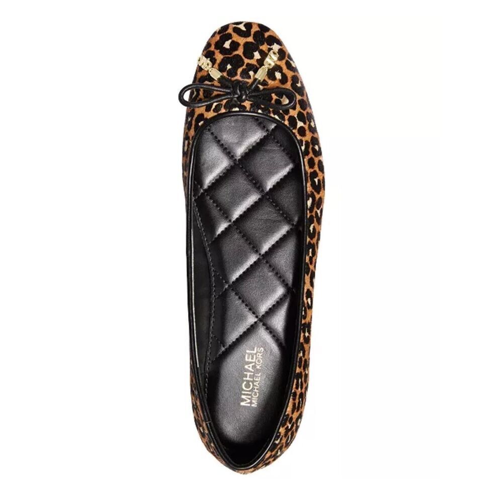 MICHAEL Michael Kors NWT Designer Nori Slip-On Calf-Hair Ballet Flats Leopard Si - Picture 3 of 5
